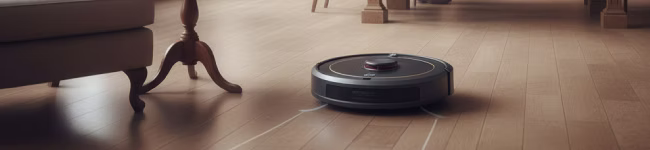 Robot aspirador operando silenciosamente